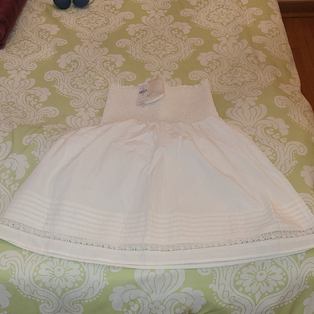 American Eagle Outfitters White Strapless A-Line Dress